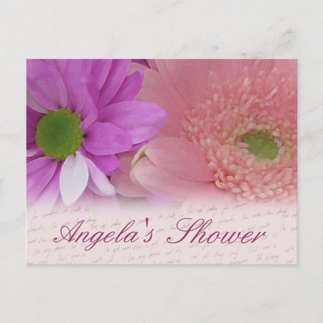 Customise bridal shower flower postcard (Front)