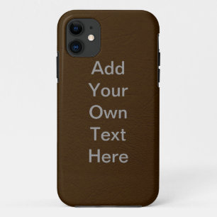 Customise Brown Leather iPhone 11 Case