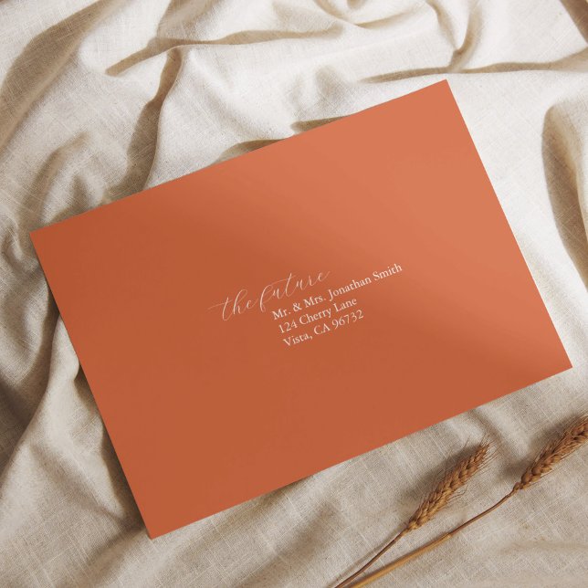 Customise Burnt Orange Wedding Response Envelope (Creator Uploaded)
