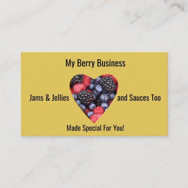 Customise Business Card Berry Jams Jellies (Front)