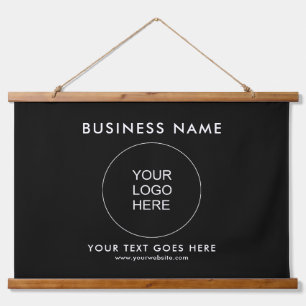 Customise Business Logo Text QR Code Template Hanging Tapestry