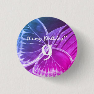 Customise Butterfly Button It's my birthday