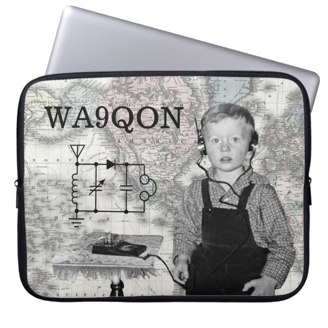 Customise Call Letters Radio Boy Laptop Sleeve (Front)