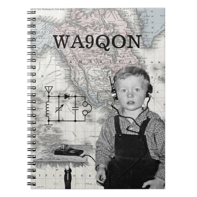 Customise Call Letters Radio Boy Notebook (Front)