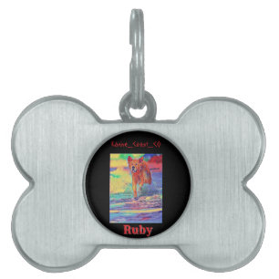 Customise canine on the beach pet ID tag
