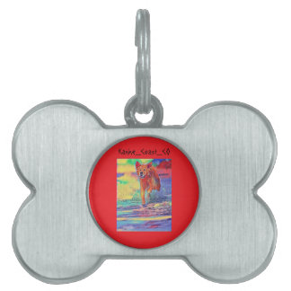 Customise canine on the beach pet ID tag