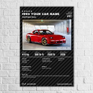 Customise Car Show Boad - Carbon Texture Poster