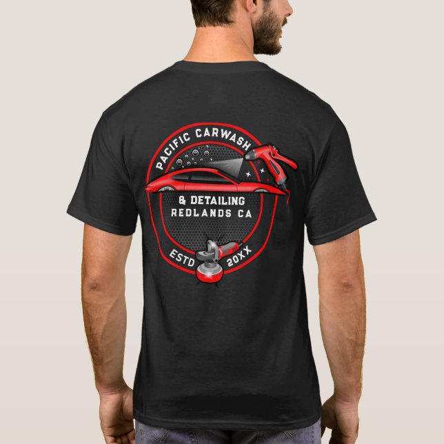Customise Carwash Detailer Back Design Only T-Shirt (Back)