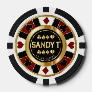 Customise Casino Poker Chip Las Vegas - Red / Gold
