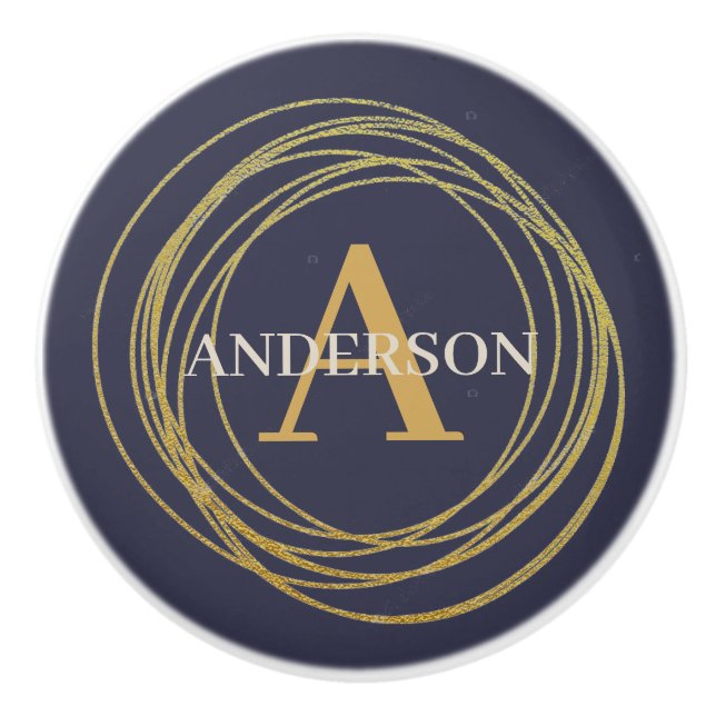 Customise Ceramic Knobs - Golden Circles Lilac (Front)