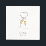 Customise Champagne Toast Celebrate Love Napkins<br><div class="desc">Elevate your celebrations with our personalised napkins featuring a graphic of a champagne toast forming a heart of bubbles. The "Champagne Toast Celebrate Love" napkins can be customised, offering a great accent for Engagements, Bridal Showers, Rehearsal Dinners, Weddings, and Anniversaries. Add a touch of sophistication and joy to your special...</div>