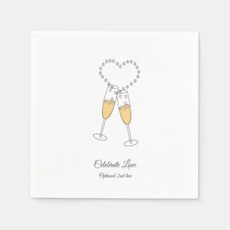 Customise Champagne Toast Celebrate Love Napkins