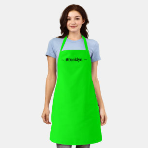 customise change name text black neon green apron