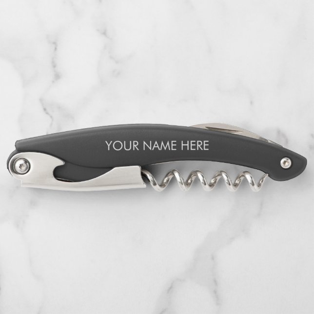 customise, change name text black white corkscrew (Front)