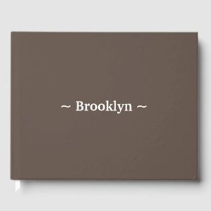 customise change name text brown guest book