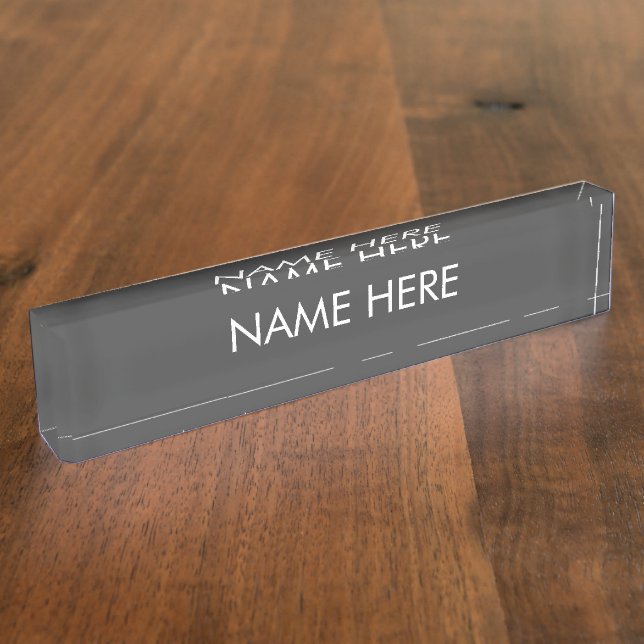customise, change name text charcoal white nameplate (Side)