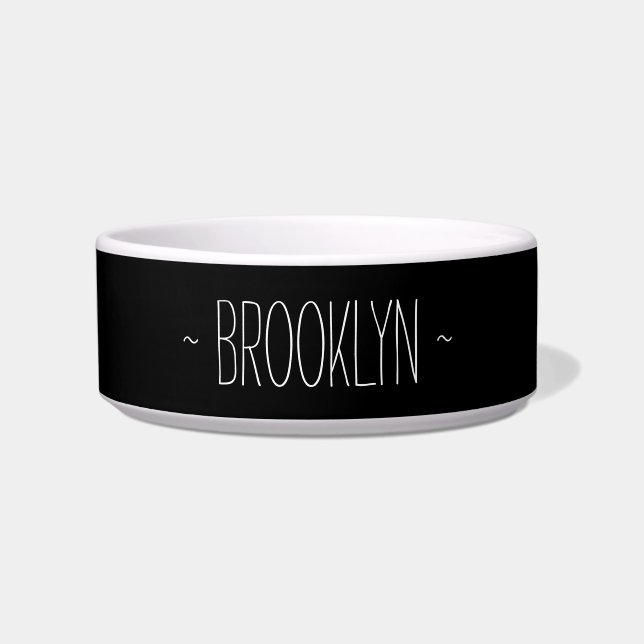 "customise / change name text & colours" - pet bow bowl (Front)