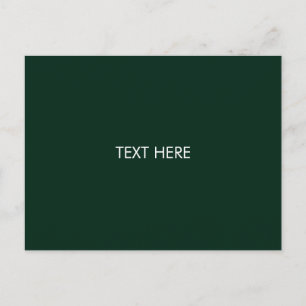 customise, change name text dark green white  postcard