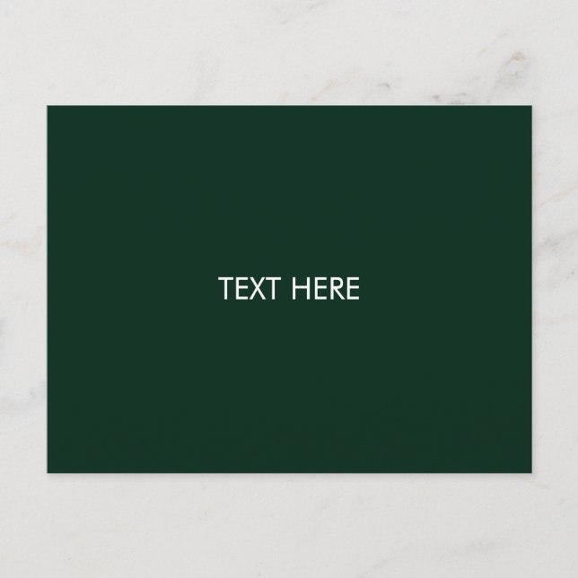 customise, change name text dark green white  postcard (Front)