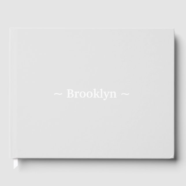 customise change name text light grey guest book (Front)