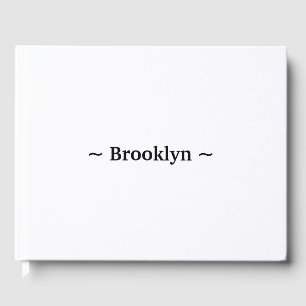 customise change name text white black guest book