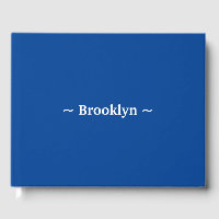 customise change name text white blue guest book