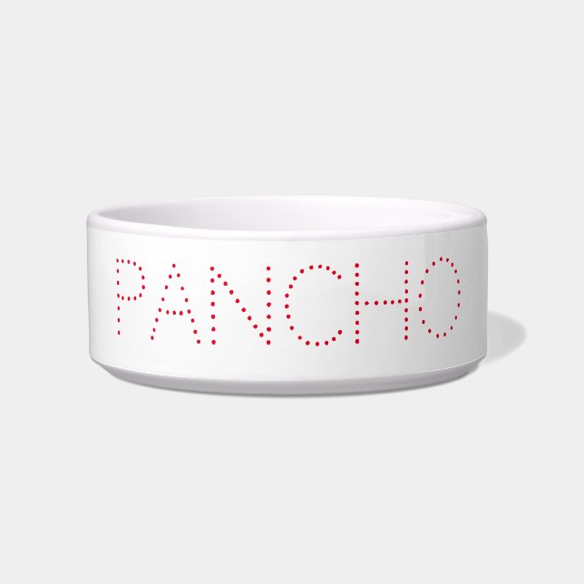 "customise / change your text & colours" - pet bow bowl (Front)
