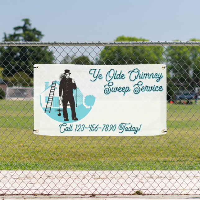 Customise Chimney Sweep Cleaning Service Fence Banner (Insitu)