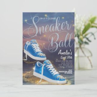 Customise Cinematic Sneaker Ball Birthday Starry Invitation