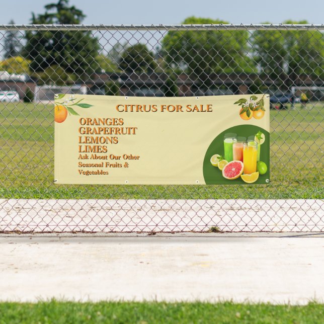 Customise Citrus For Sale Fruit Stand Business Banner (Insitu)