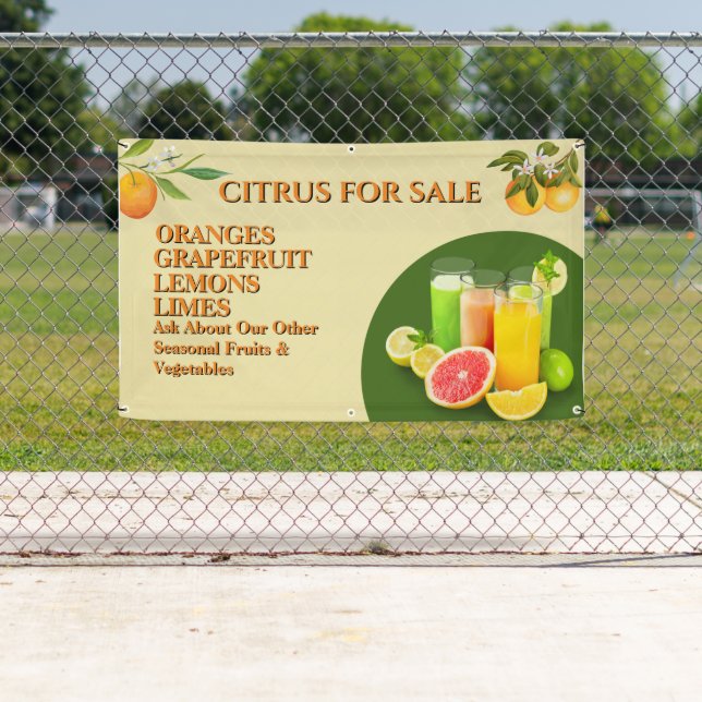 Customise Citrus For Sale Fruit Stand Small Banner (Insitu)