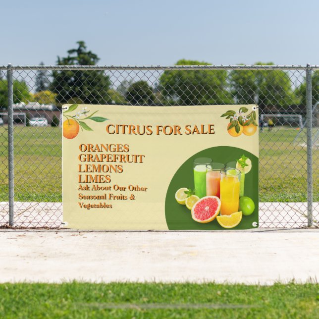 Customise Citrus For Sale Fruit Stand Small  Banner (Insitu)