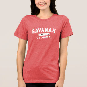 Customise City, State - Savanah, Georgia Peach Tri-Blend Shirt
