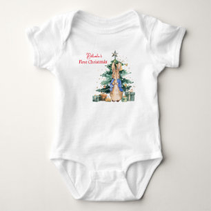 Customise Classic Rabbit First Christmas Baby Bodysuit
