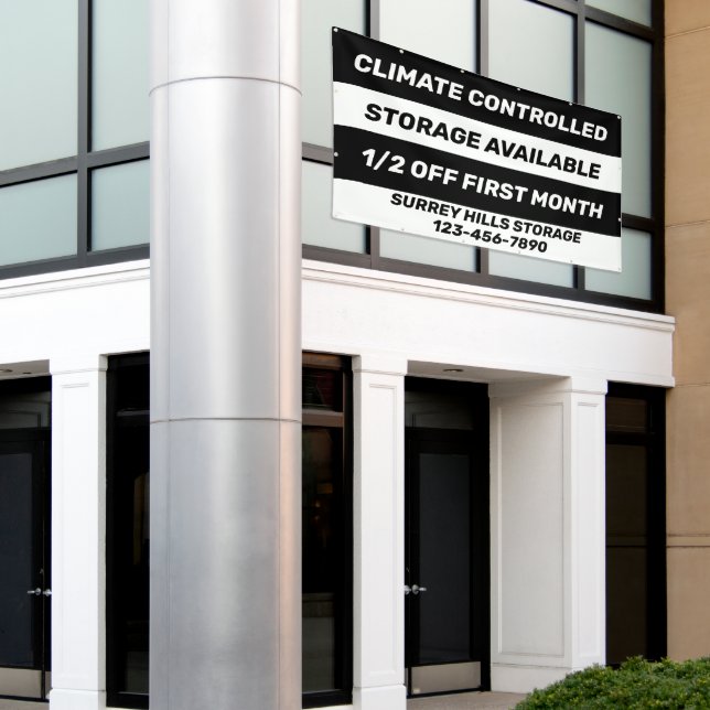 Customise Climate Controlled Storage Units Availab Banner (Outside Building)