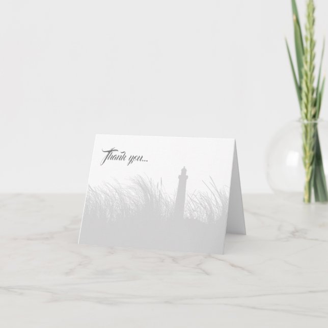 Customise Coastal Lighthouse/Dunes Thank you Card (Front)