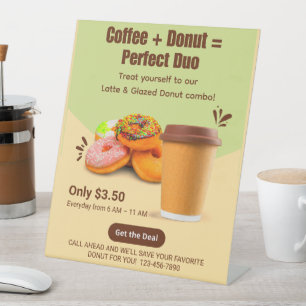 Customise Coffee And Doughnuts The Perfect Duo Pedestal Sign