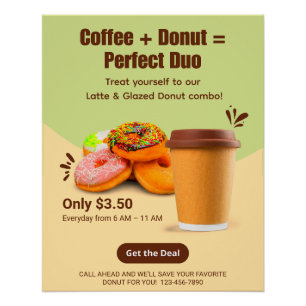 Customise Coffee And Doughnuts The Perfect Duo Poster
