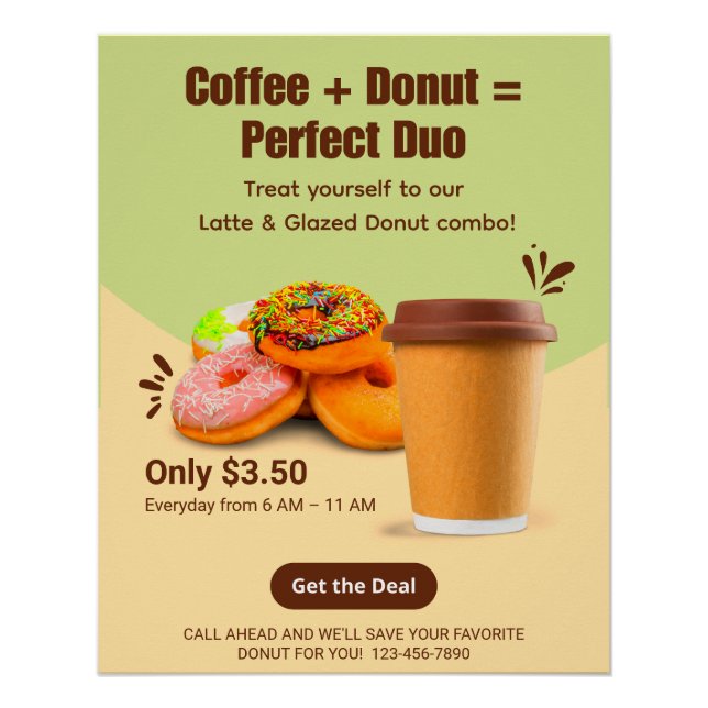 Customise Coffee And Doughnuts The Perfect Duo Poster (Front)