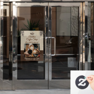 Customise Coffee Shop Business Front Door Advert
