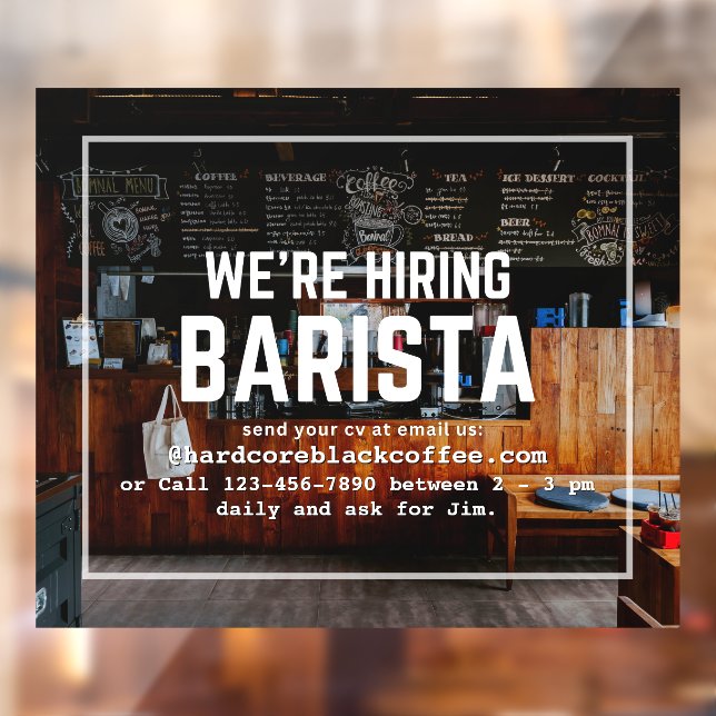 Customise Coffee Shop We're Hiring Barista (Sheet 2)