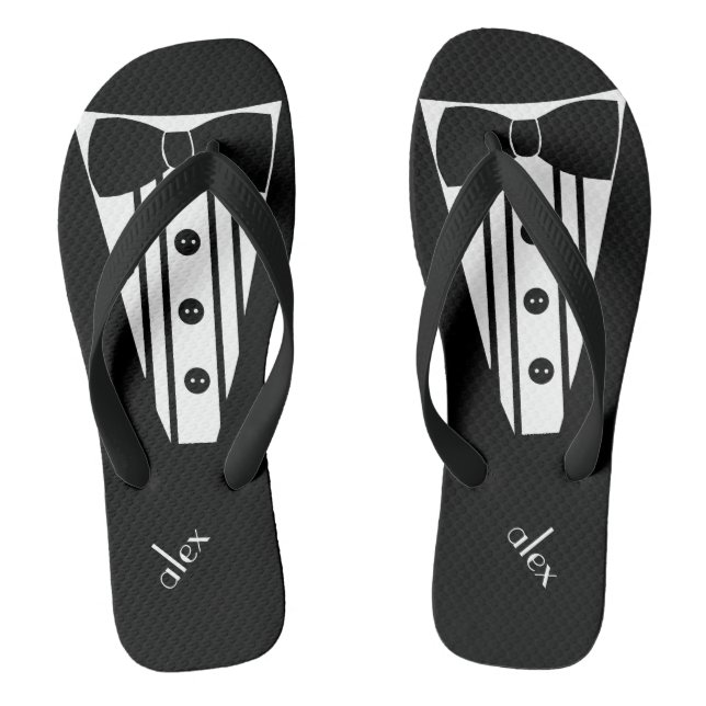 Customise Colour Tuxedo -Groomsmen Thongs (Footbed)