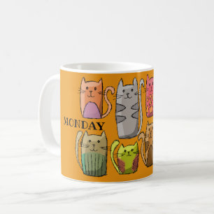 Customise colourful cats coffee mug