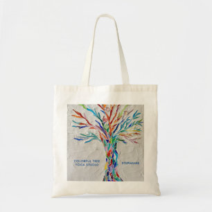 Customise Colourful Tree Yoga Studio Promotional Tote Bag