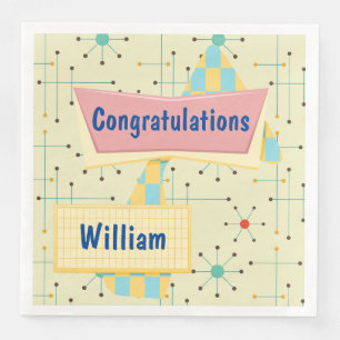 Customise Congratulations Retro Napkin