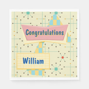 Customise Congratulations Retro Napkin