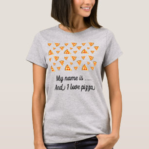 Customise Cool and fun pizza slices pattern T-Shirt