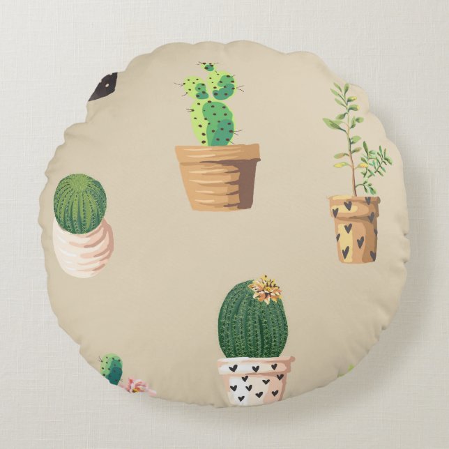 Customise Cool Flowers Round Cushion (Front)