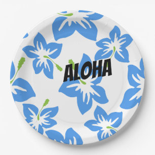 Customise Cool Hawaii Flowers Paper Plate
