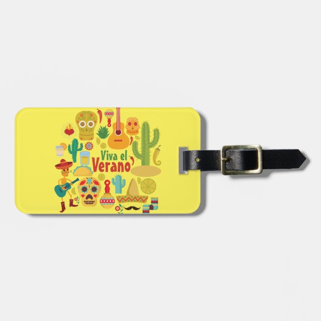 Customise Cool Mexico Monuments Design Luggage Tag (Front Horizontal)